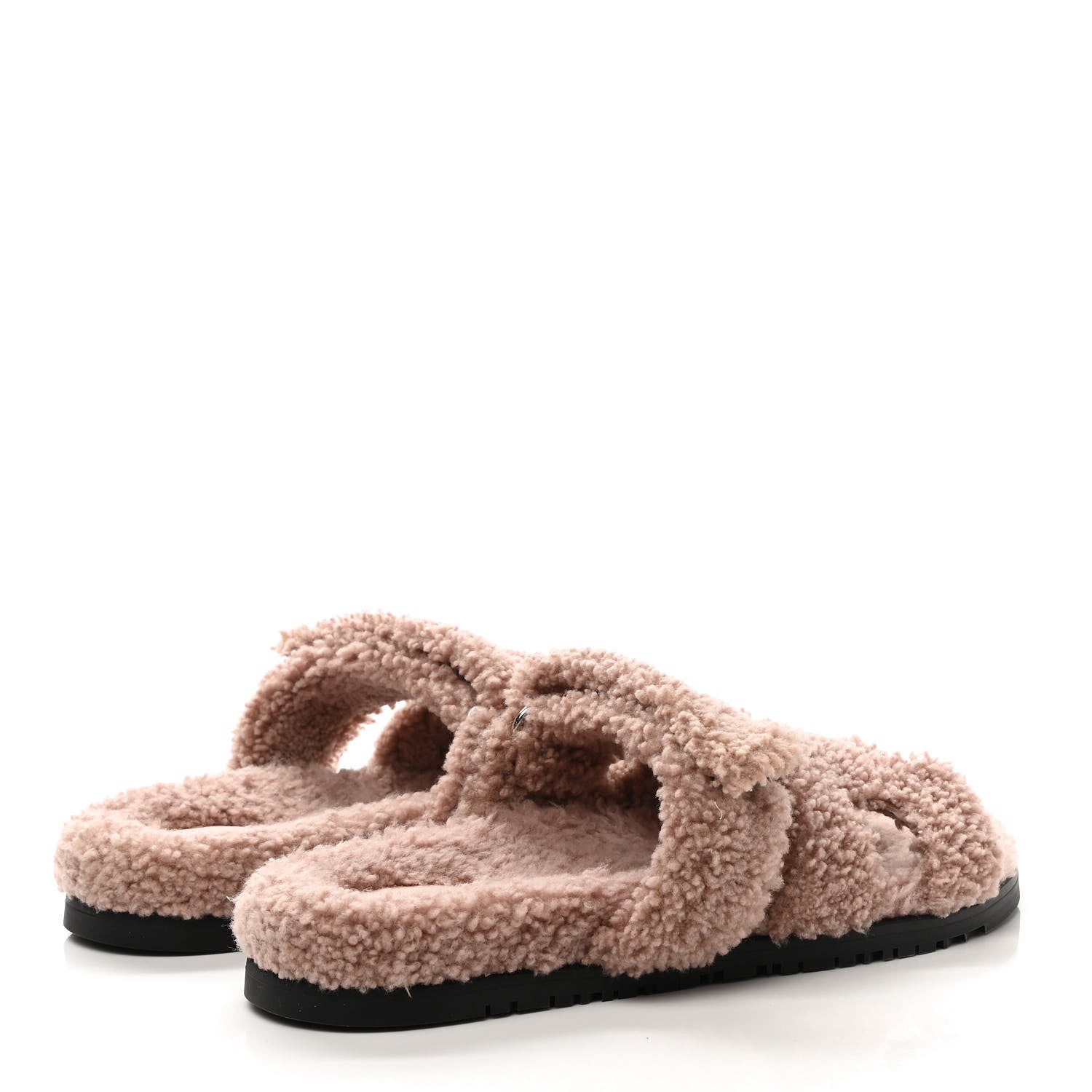 Hermes Woolskin Womens Chypre Sandals 40 Bois De Santal 4 of 8