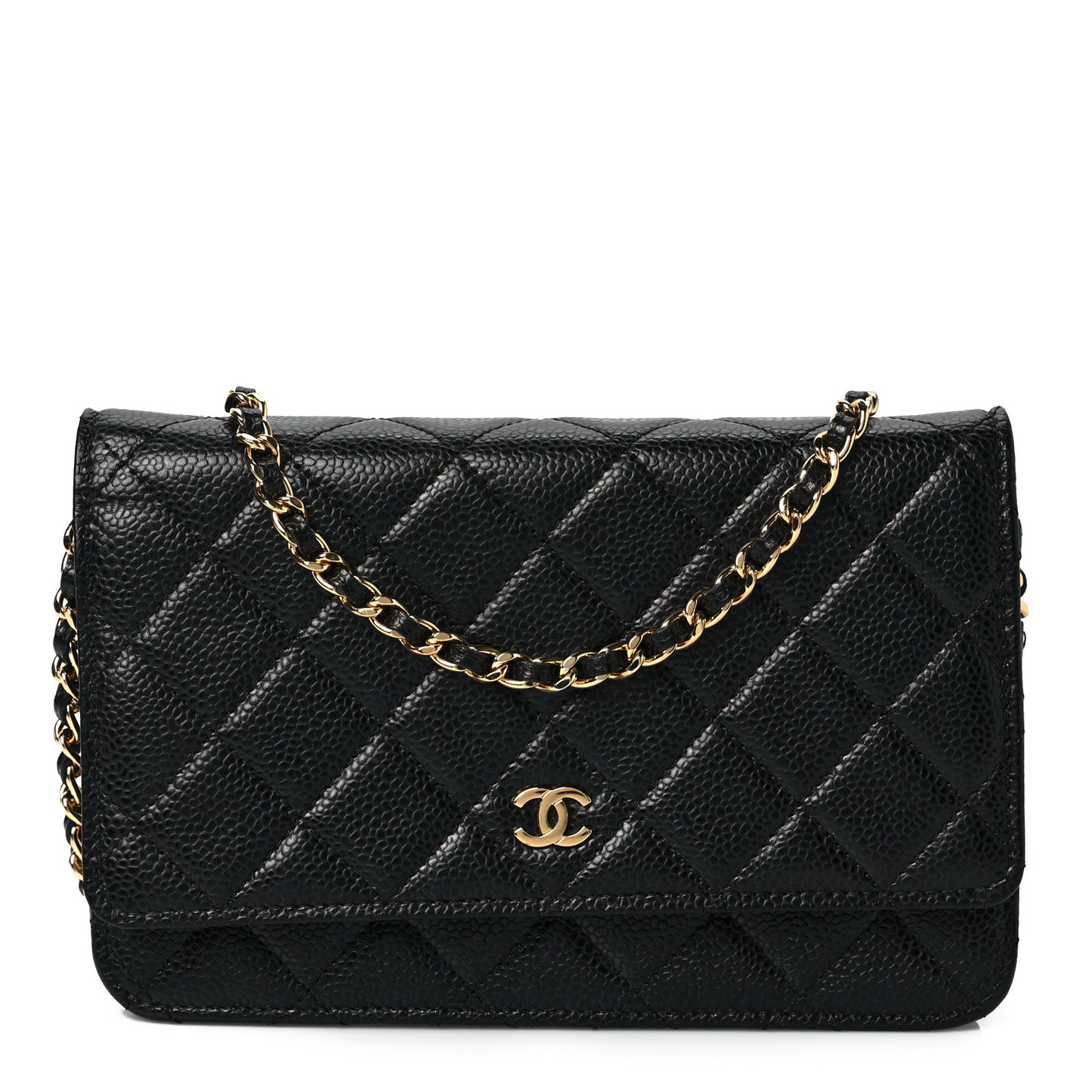 Caviar Quilted Wallet On Chain WOC Black