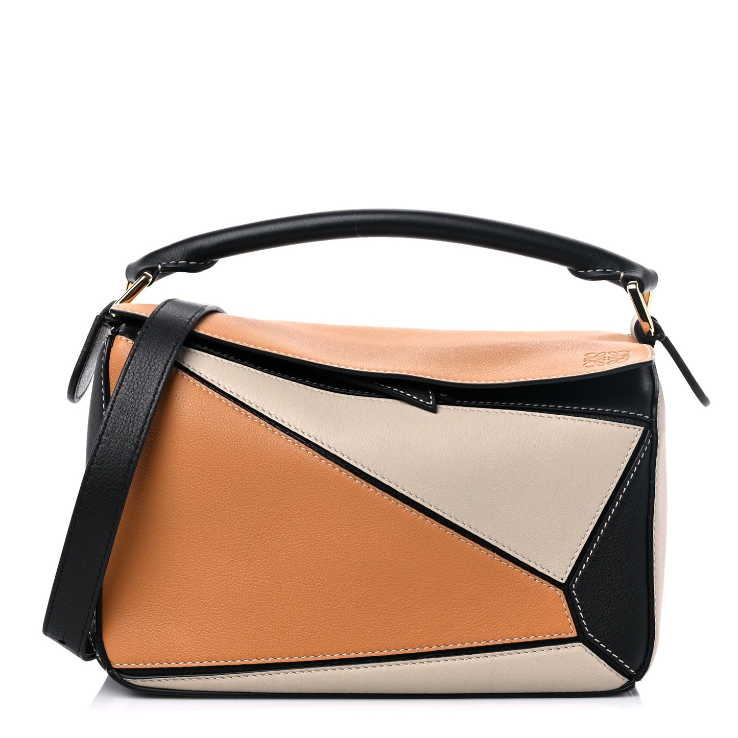 Calfskin Small Puzzle Bag Amber Light Oat