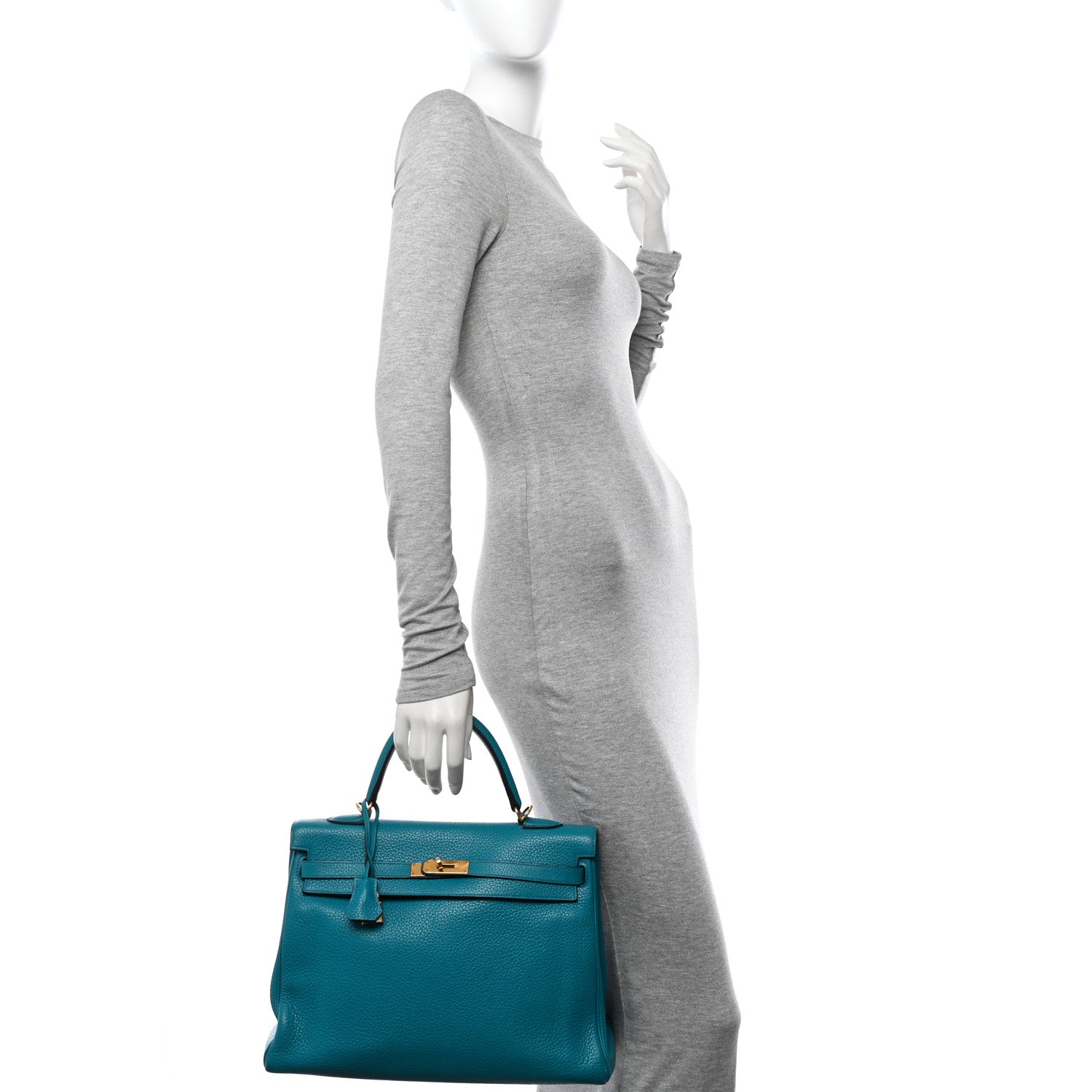 Hermes Taurillon Clemence Kelly Retourne 35 Bleu Izmir 2 of 13