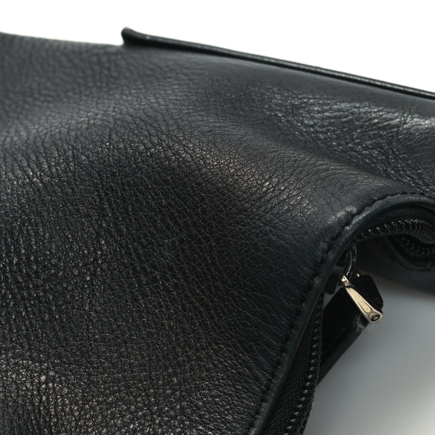 Calfskin Medium Horsebit Chain Hobo Black