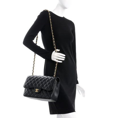 Chanel Caviar Quilted Jumbo Double Flap Black 2 of 8
