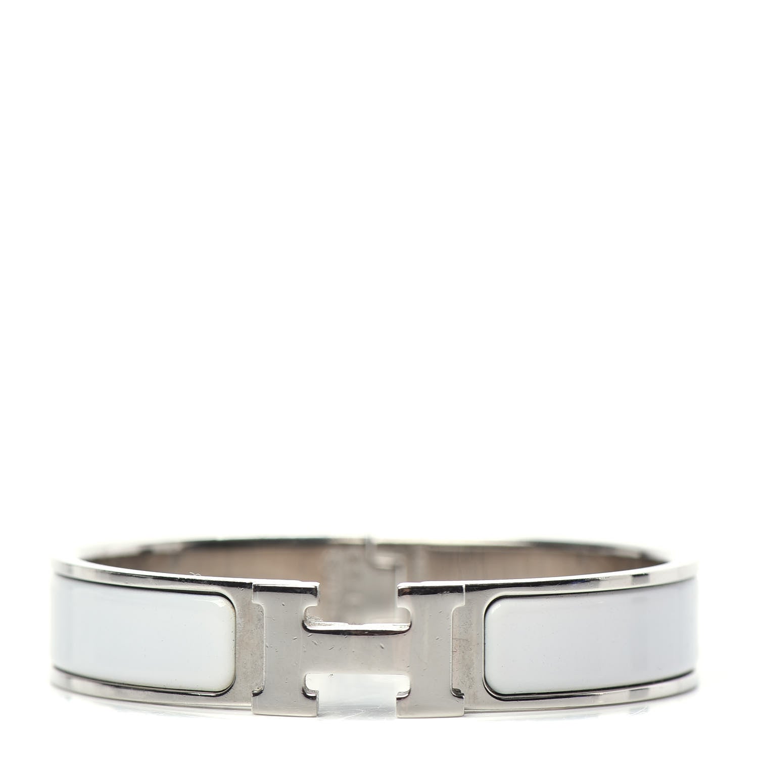 Hermes Enamel Narrow Clic Clac H Bracelet PM White 1 of 6