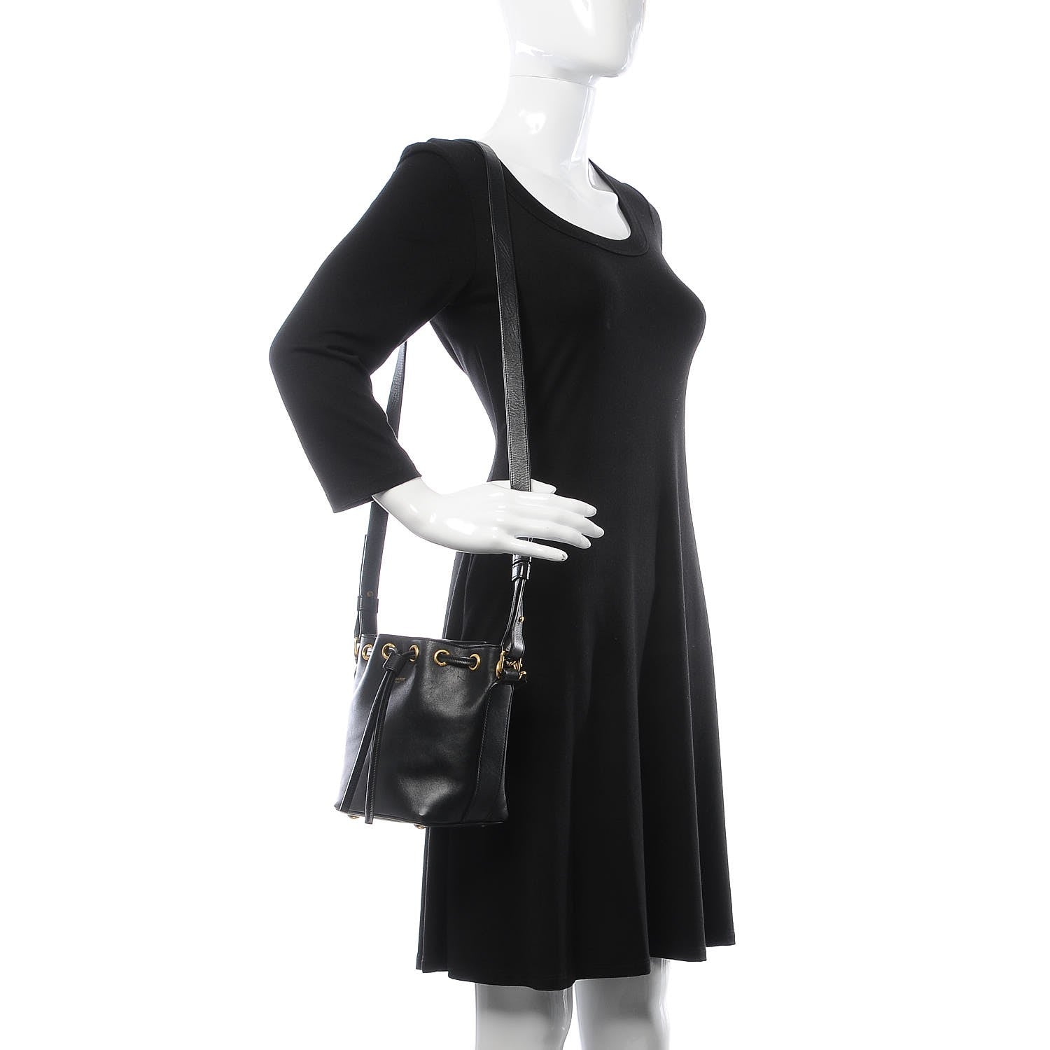 Saint Laurent Calfskin Small Emmanuelle Bucket Bag Black 2 of 9