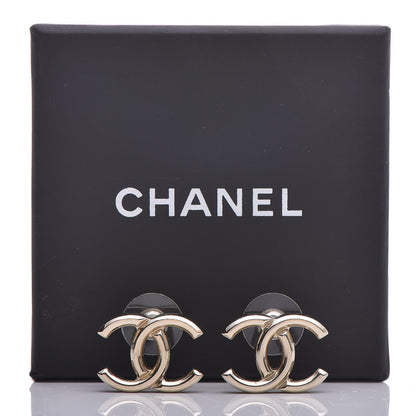 Chanel Metal CC Stud Earrings Gold 7 of 7