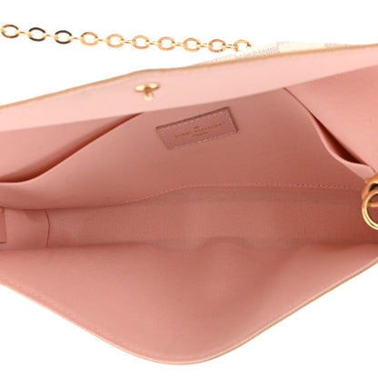 Louis Vuitton Damier Azur Pochette Felicie Chain Wallet Rose Ballerine 5 of 10