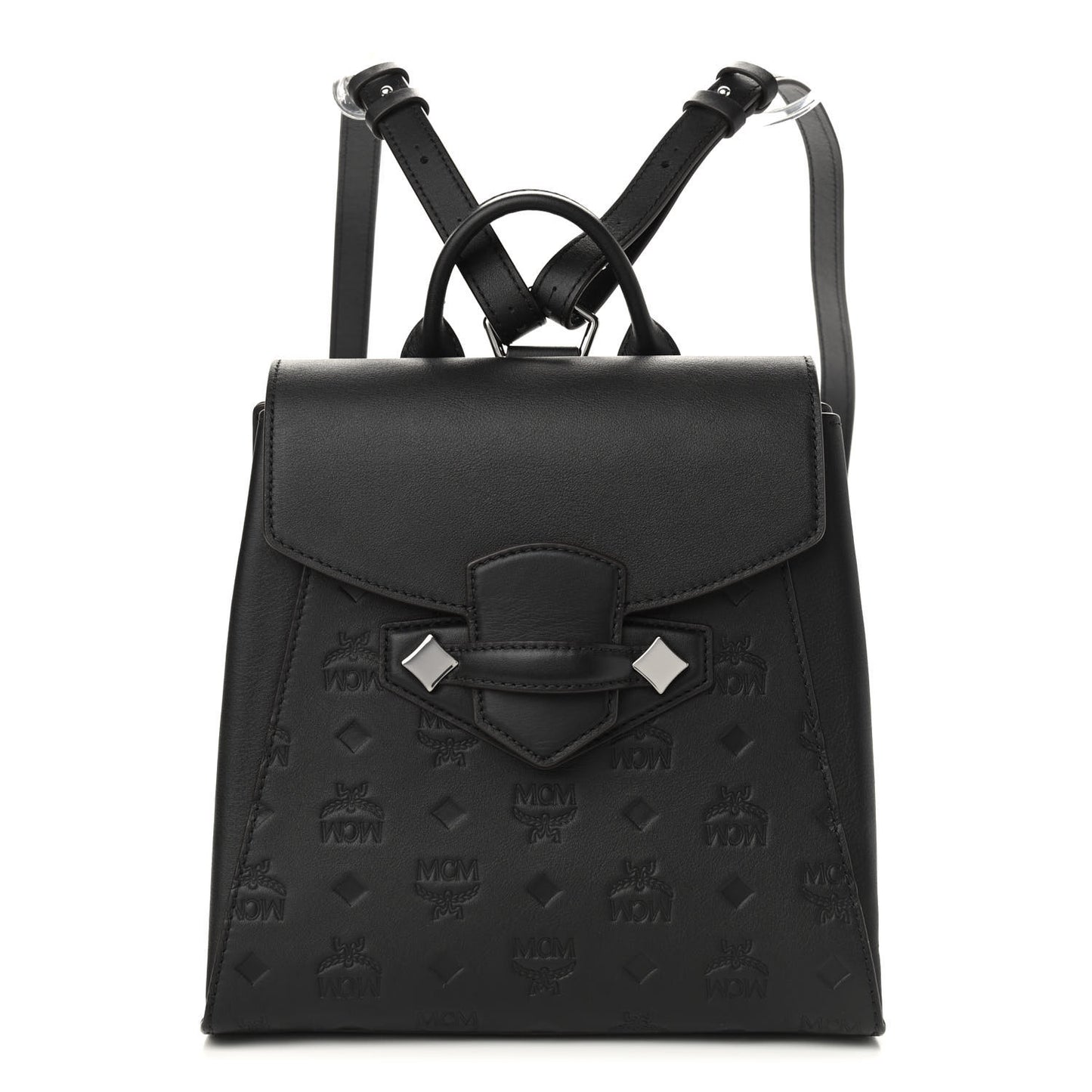 Calfskin Ottomar Essential Visetos Small Backpack Black