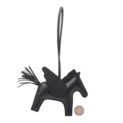 Hermes Milo Lambskin Grigri Rodeo Pegase Horse Bag Charm MM So Black 2 of 4