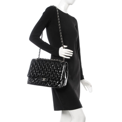 Chanel Patent Quilted Maxi Single Flap Black 2 of 10