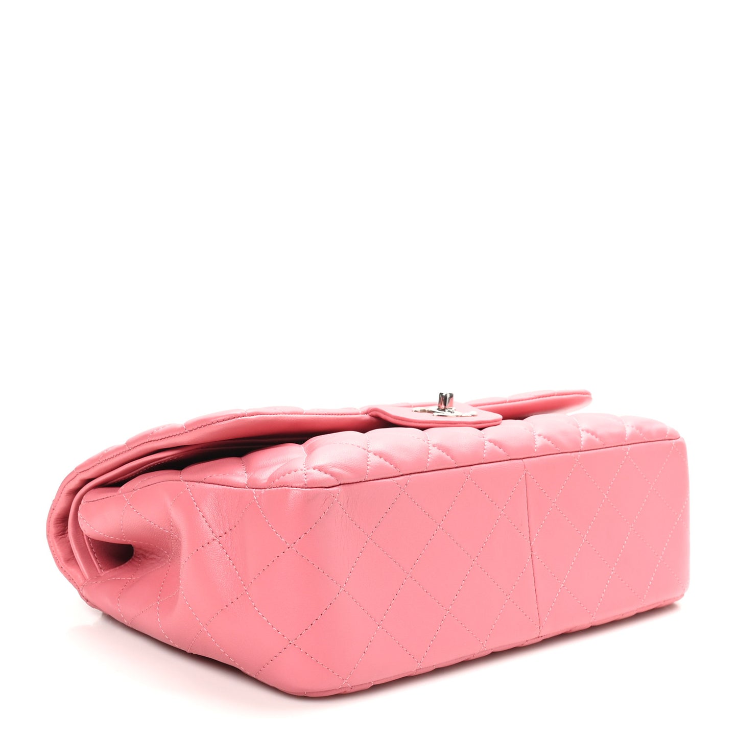 Lambskin Quilted Jumbo Double Flap Pink