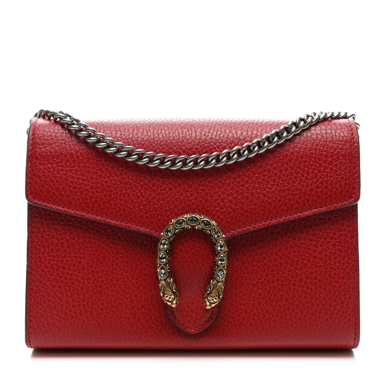 Gucci Calfskin Mini Dionysus Chain Wallet Hibiscus Red 1 of 13