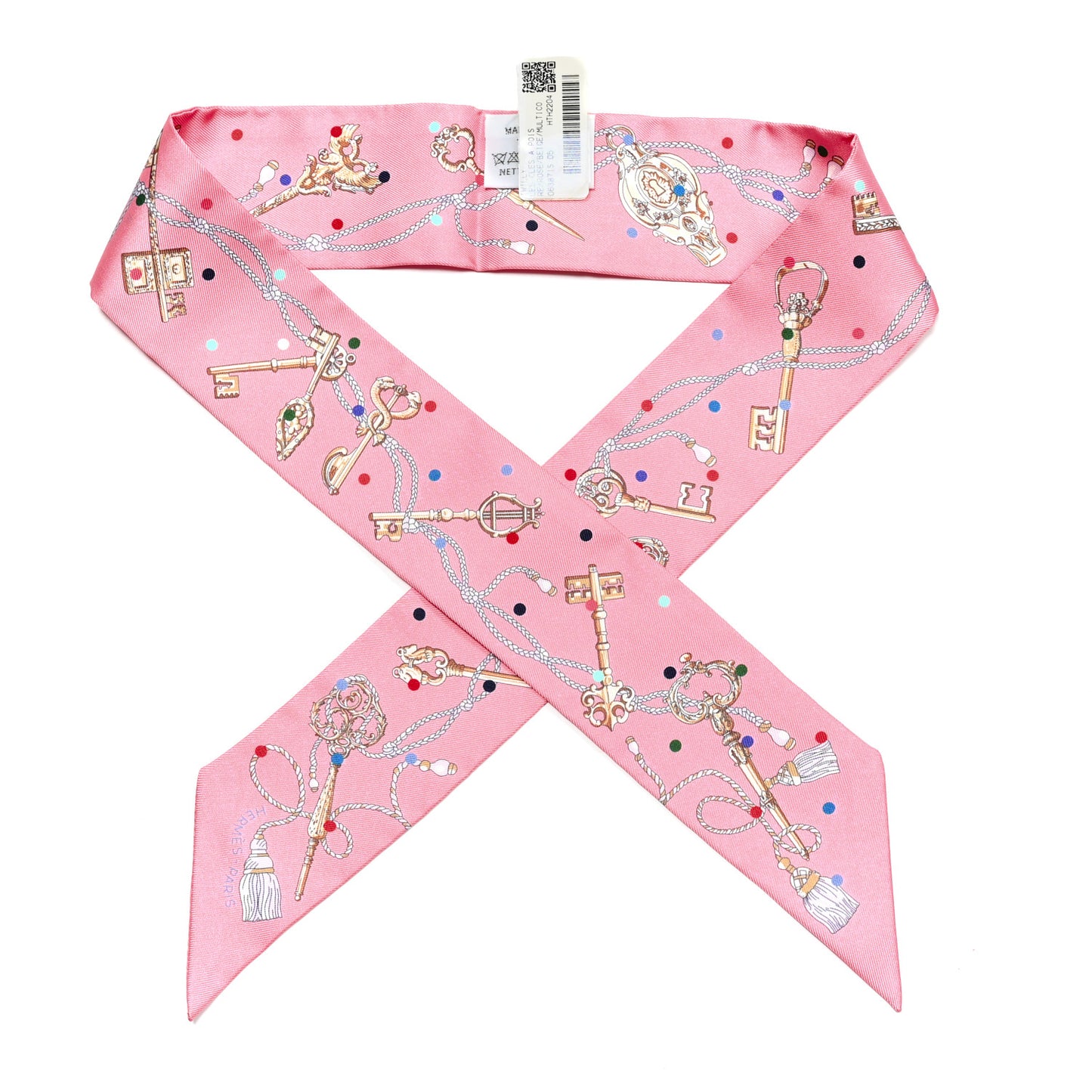 Silk Les Cles A Pois Twilly Rose Beige Multicolor