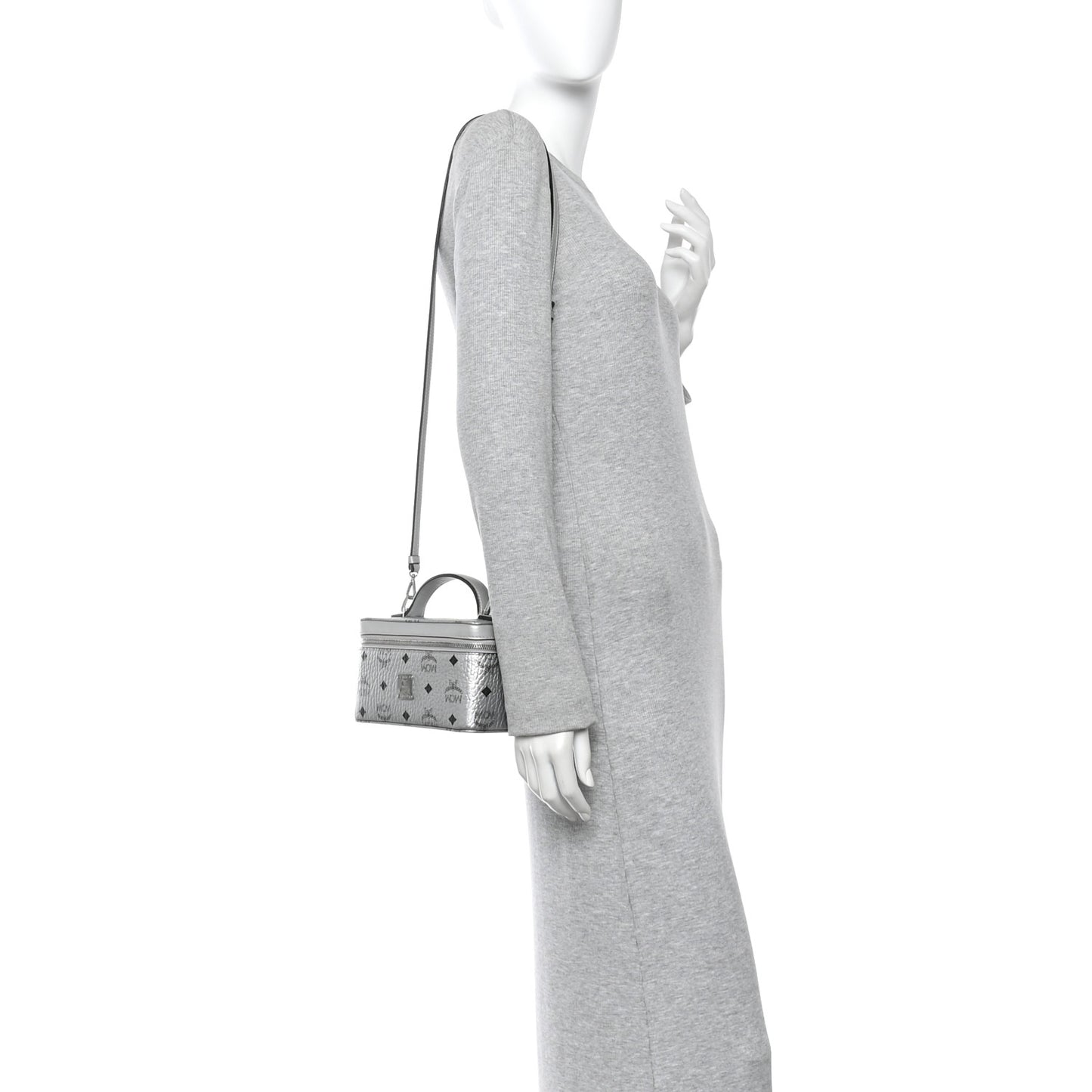 Metallic Visetos Vanity Case Silver