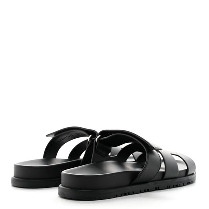 Hermes Calfskin Womens Chypre Sandals 38 Black 4 of 9