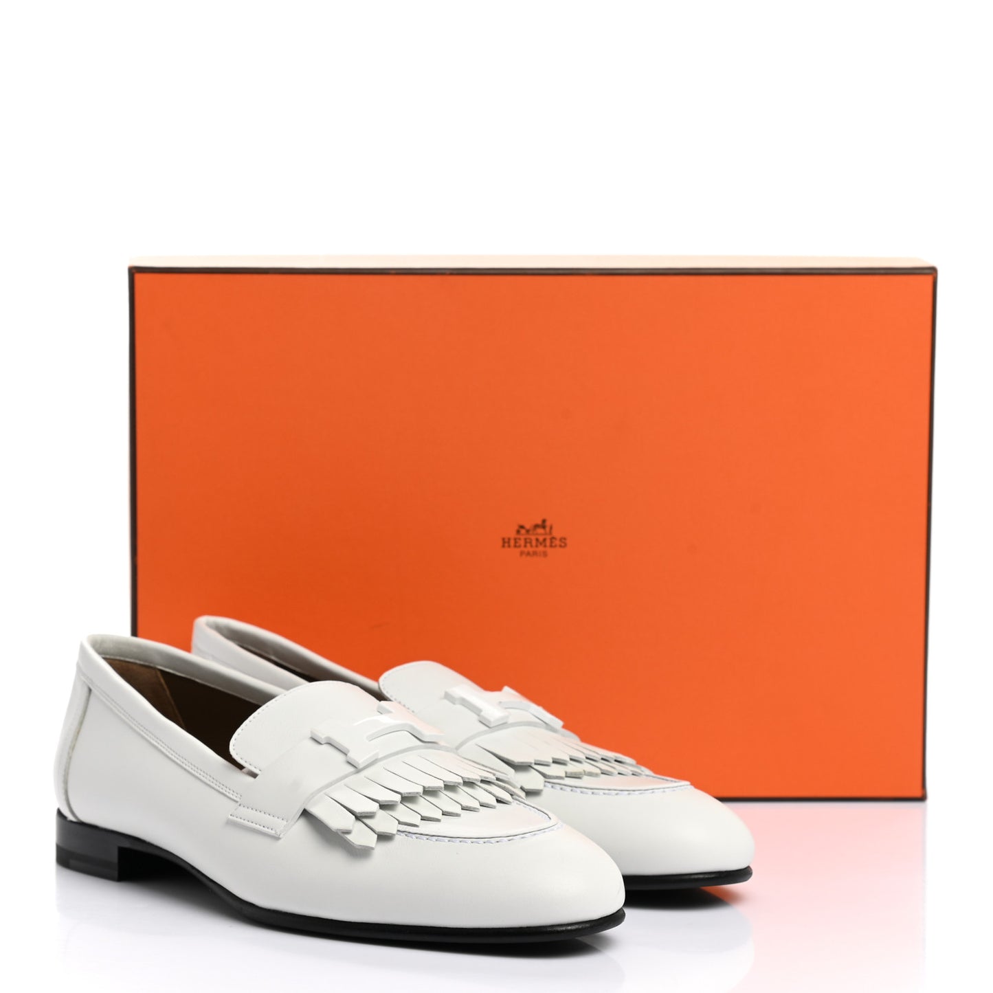 Calfskin Womens Royal Loafers 37 White