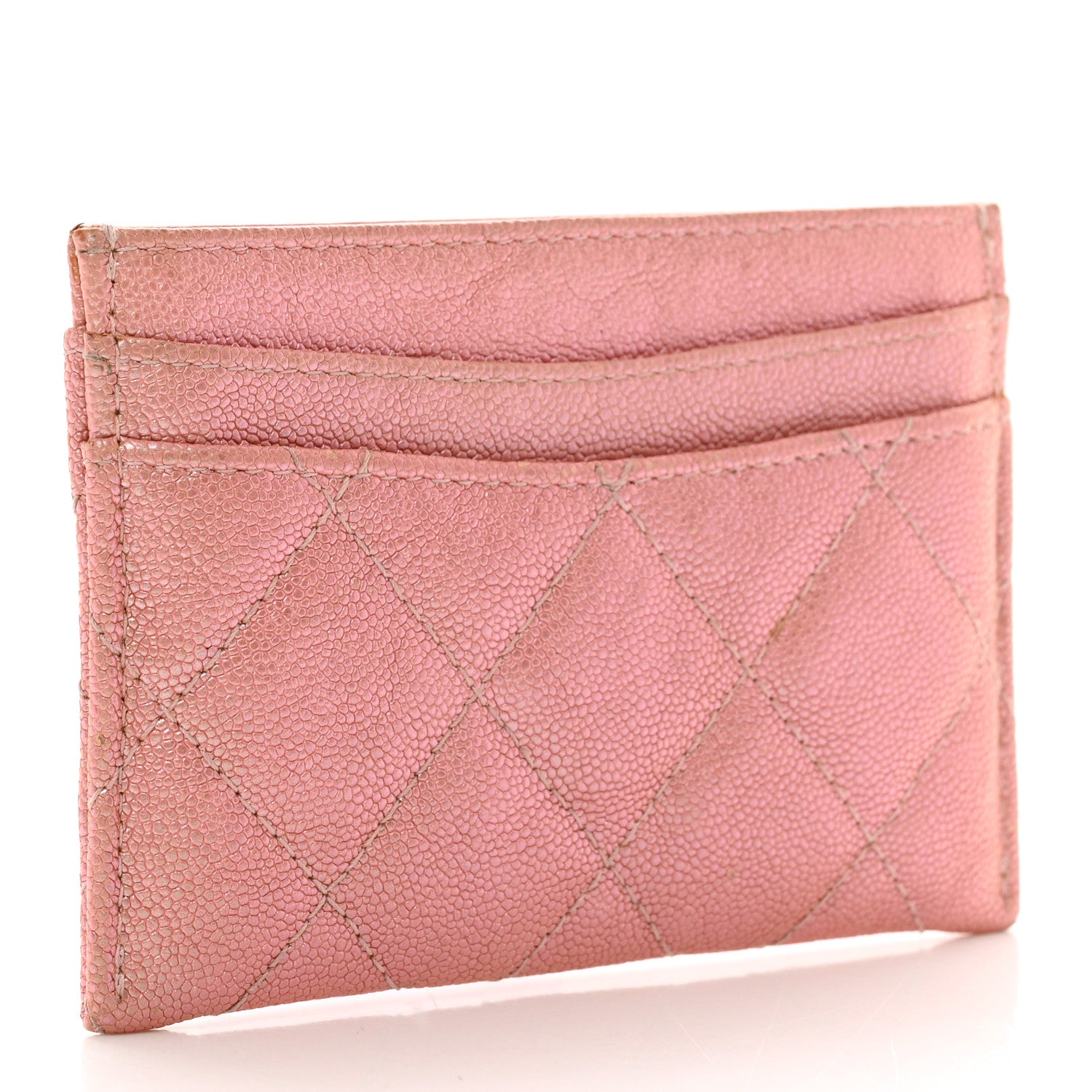 Chanel Iridescent Caviar Quilted Card Holder Pink 3 of 9