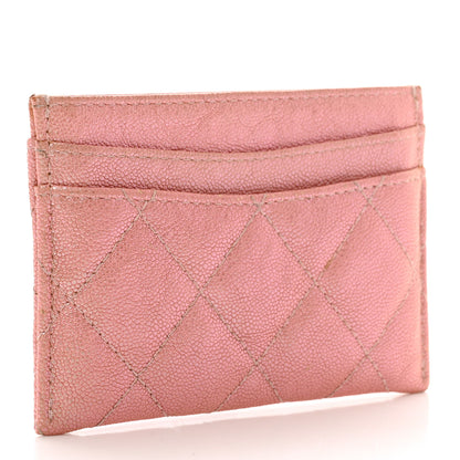 Chanel Iridescent Caviar Quilted Card Holder Pink 3 of 9
