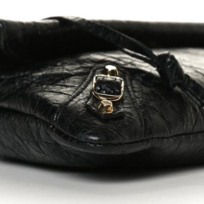 Balenciaga Agneau Classic Gold Hardware Mini Envelope Strap Clutch Black 9 of 12