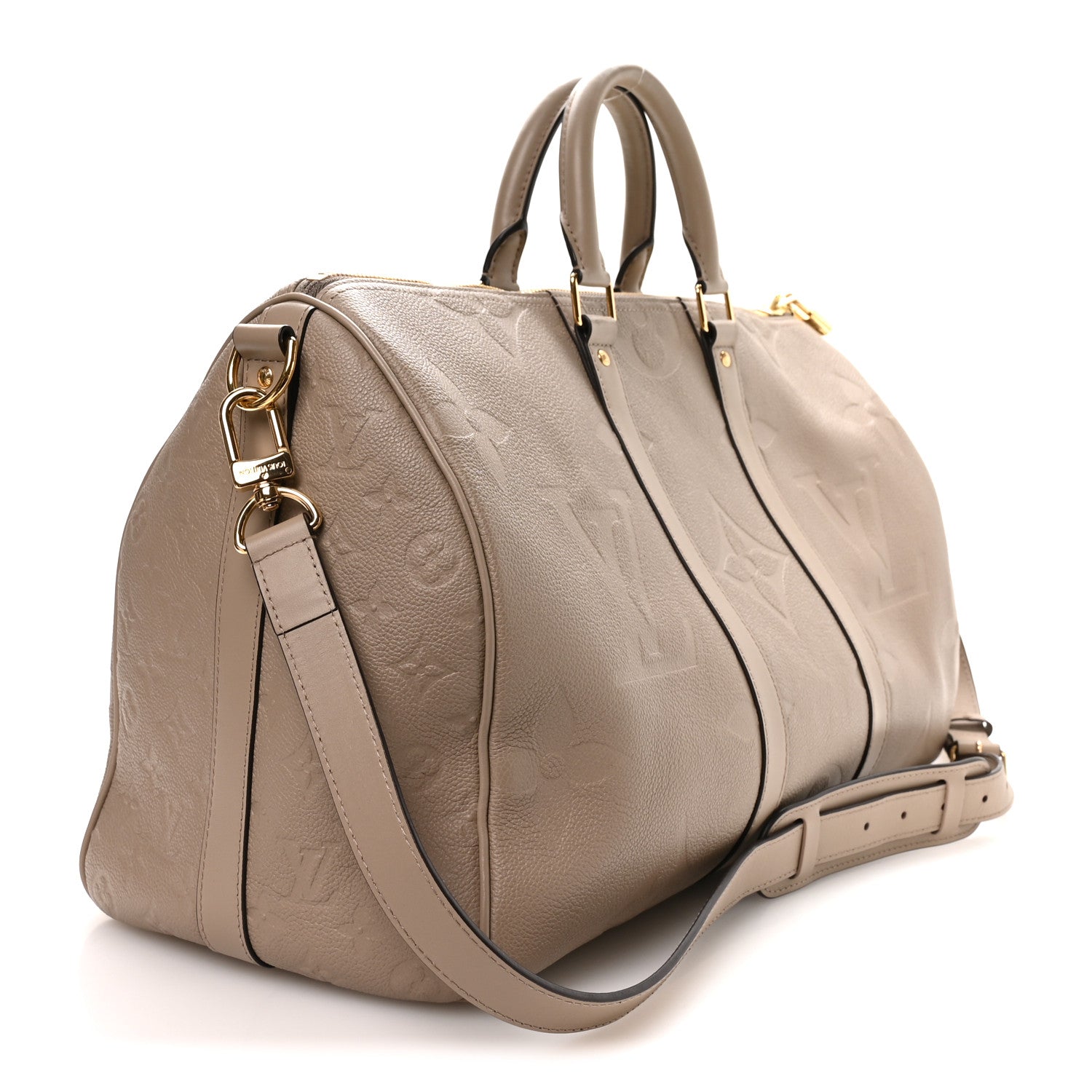 Louis Vuitton Empreinte Monogram Giant Keepall Bandouliere 45 Tourterelle 2 of 9