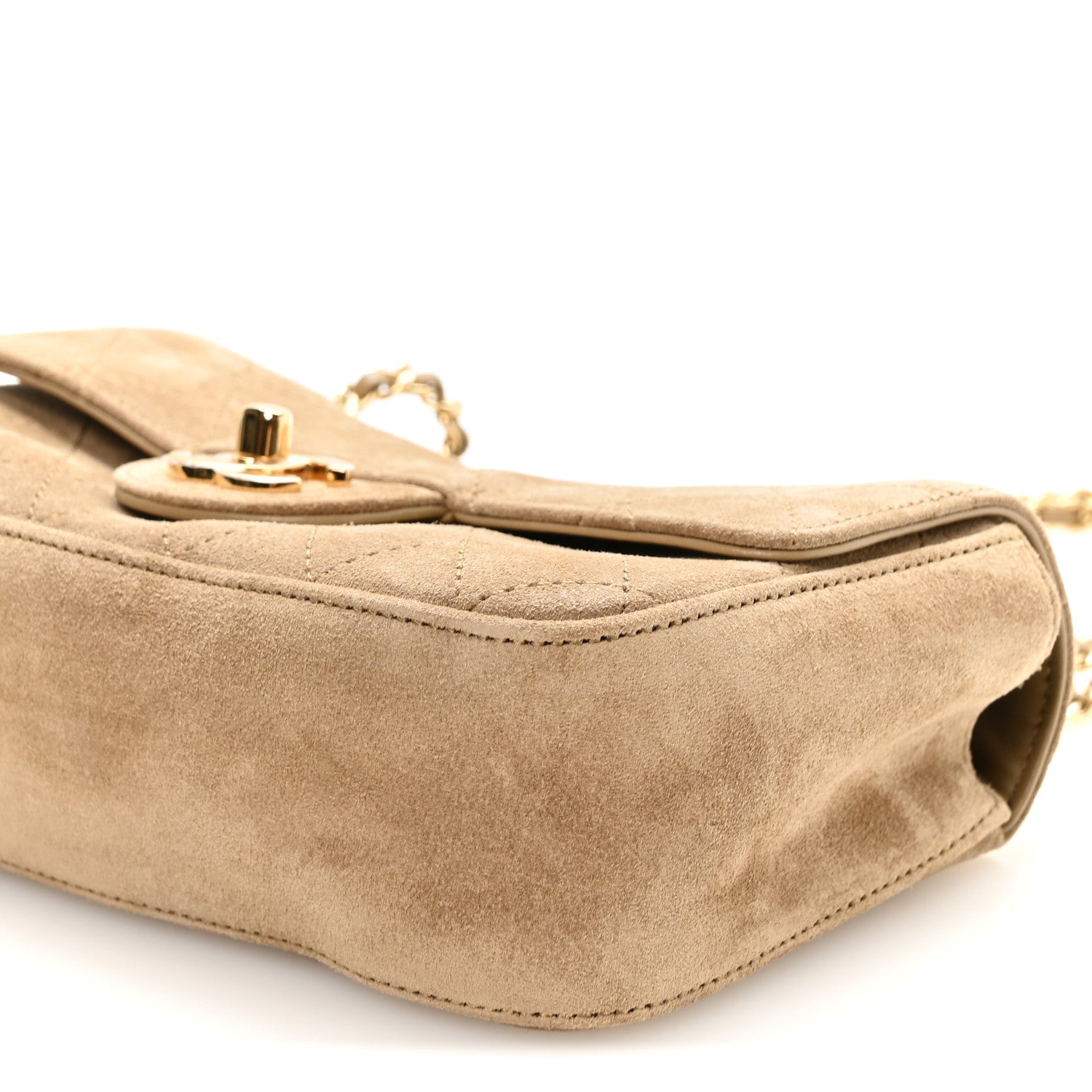 Chanel Suede Calfskin Mini Souplissimo Flap Dark Beige 9 of 10