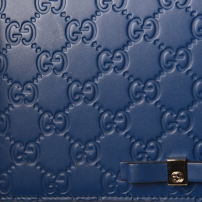 Gucci Guccissima Signature Bi-Color Bowy Chain Wallet Blue Dark Cipria 14 of 16