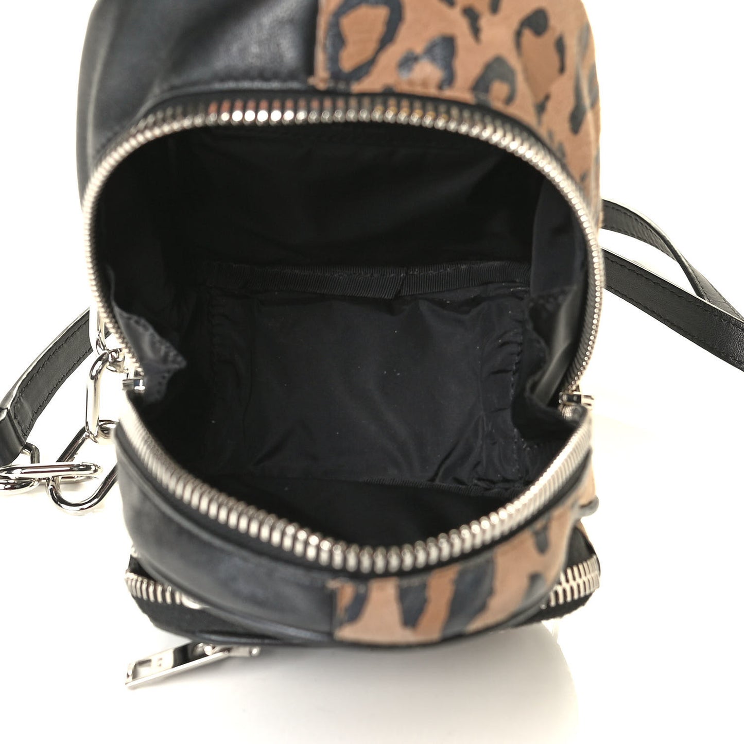 Lambskin Leopard Print Mini Attica Backpack Crossbody Multicolor Black