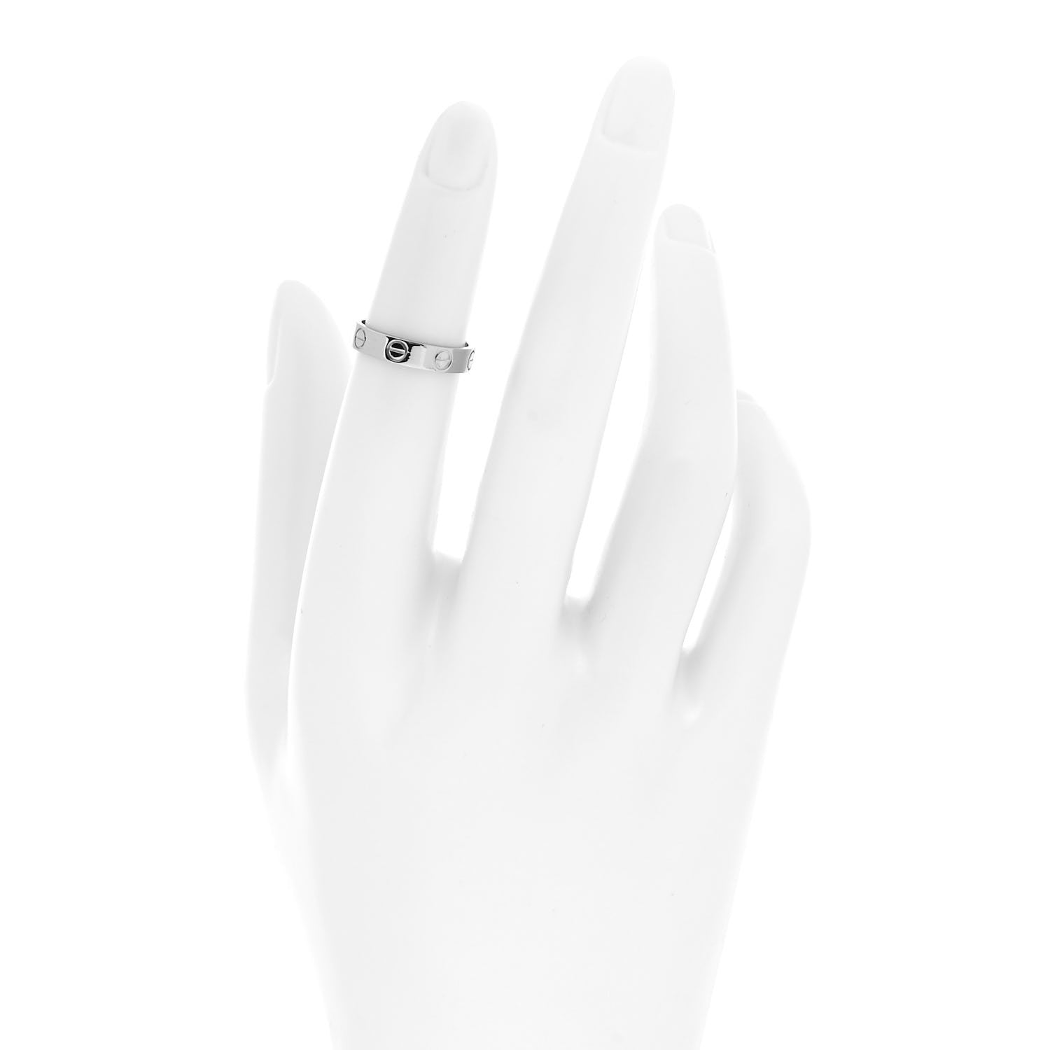 Cartier 18K White Gold 3.5mm LOVE Wedding Band Ring 47 4 2 of 5