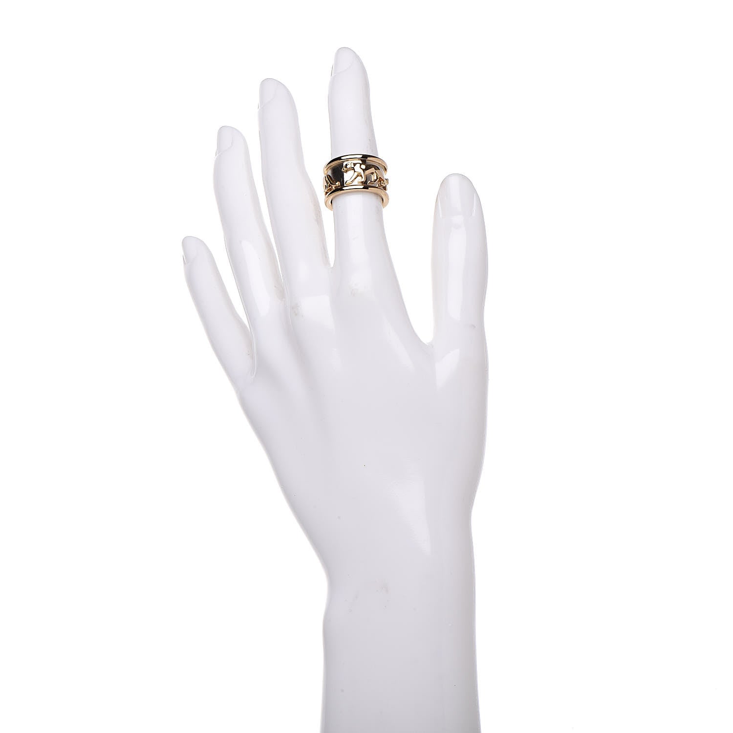 Cartier 18K Yellow White Gold Panthere Band Ring 48 4.5 2 of 5