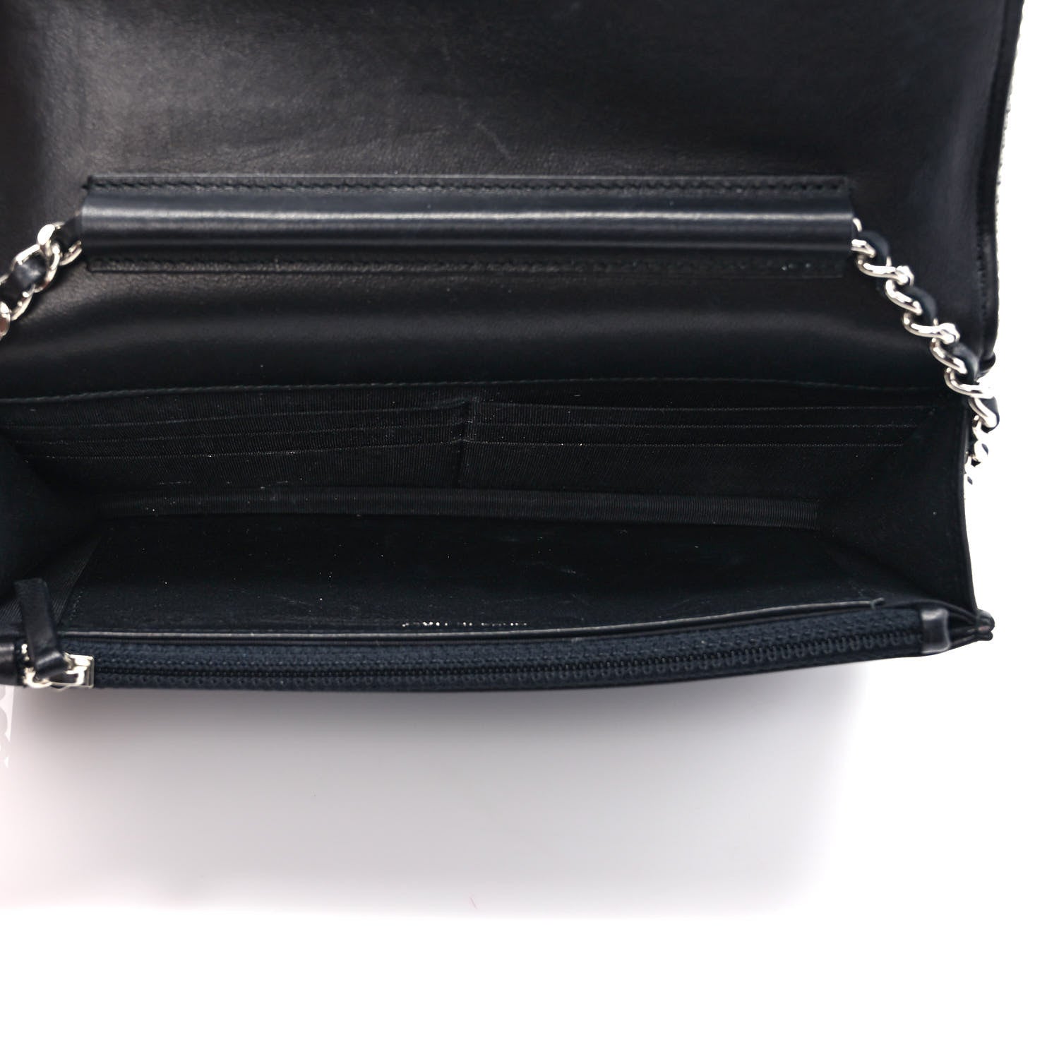 Chanel Canvas Quilted Fluo Boy Wallet On Chain WOC Black Grey Yellow 5 of 14