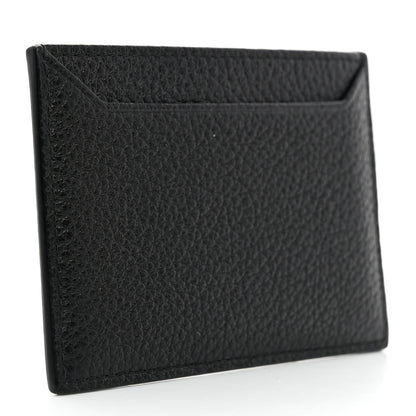 Prada Vitello Grain Metal Card Holder Black 3 of 8