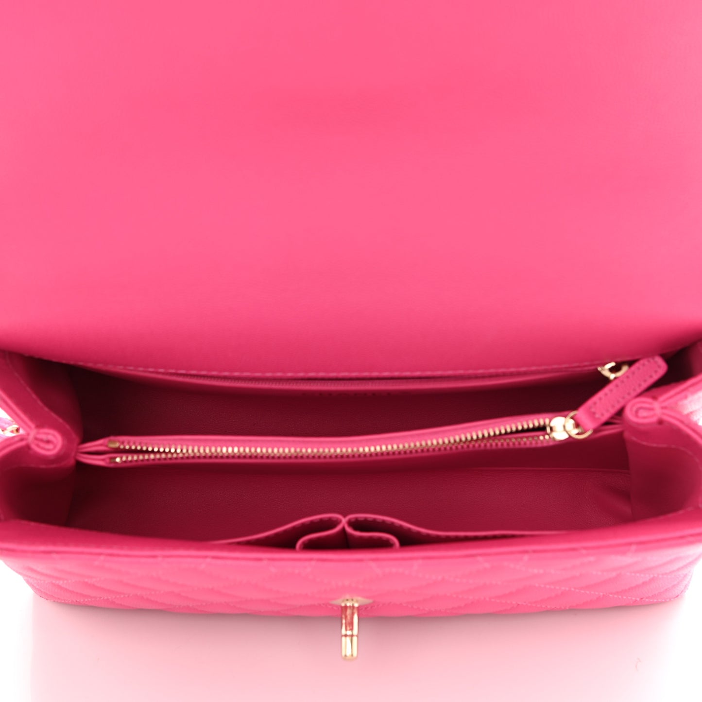 Caviar Quilted Small Coco Handle Flap Pink