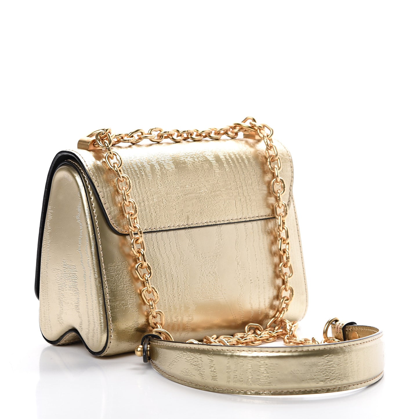 Calfskin Gravity Twist Shoulder Bag PM Gold