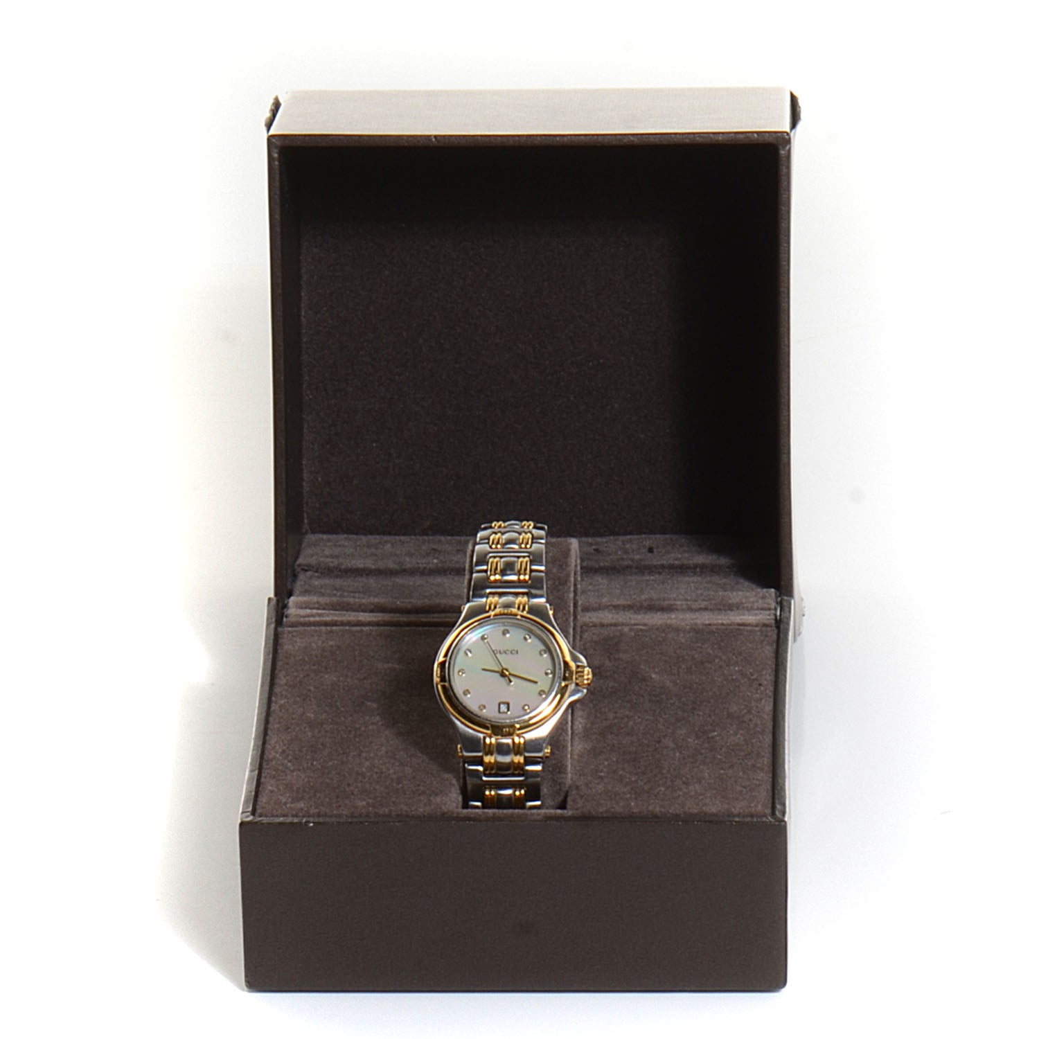 Gucci Stainless Steel Diamond Mother of Pearl 26mm 9040L Quartz Watch 6 of 6