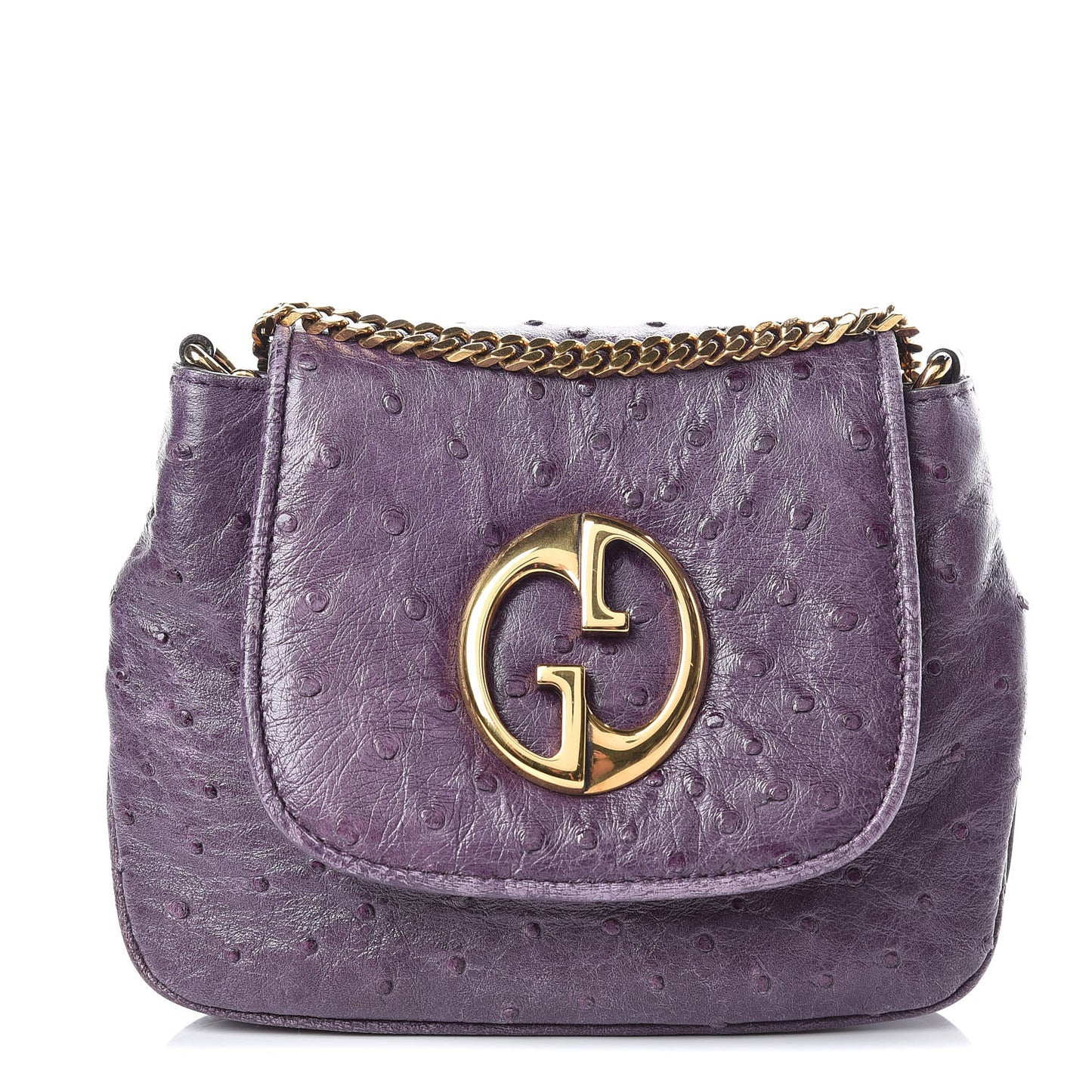 Ostrich Small 1973 Chain Shoulder Bag Purple
