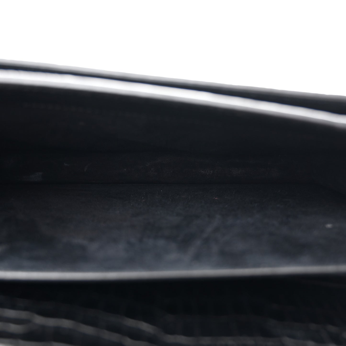 Calfskin Crocodile Embossed Medium Monogram Sunset Black