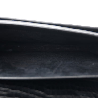Saint Laurent Calfskin Crocodile Embossed Medium Monogram Sunset Black 6 of 11