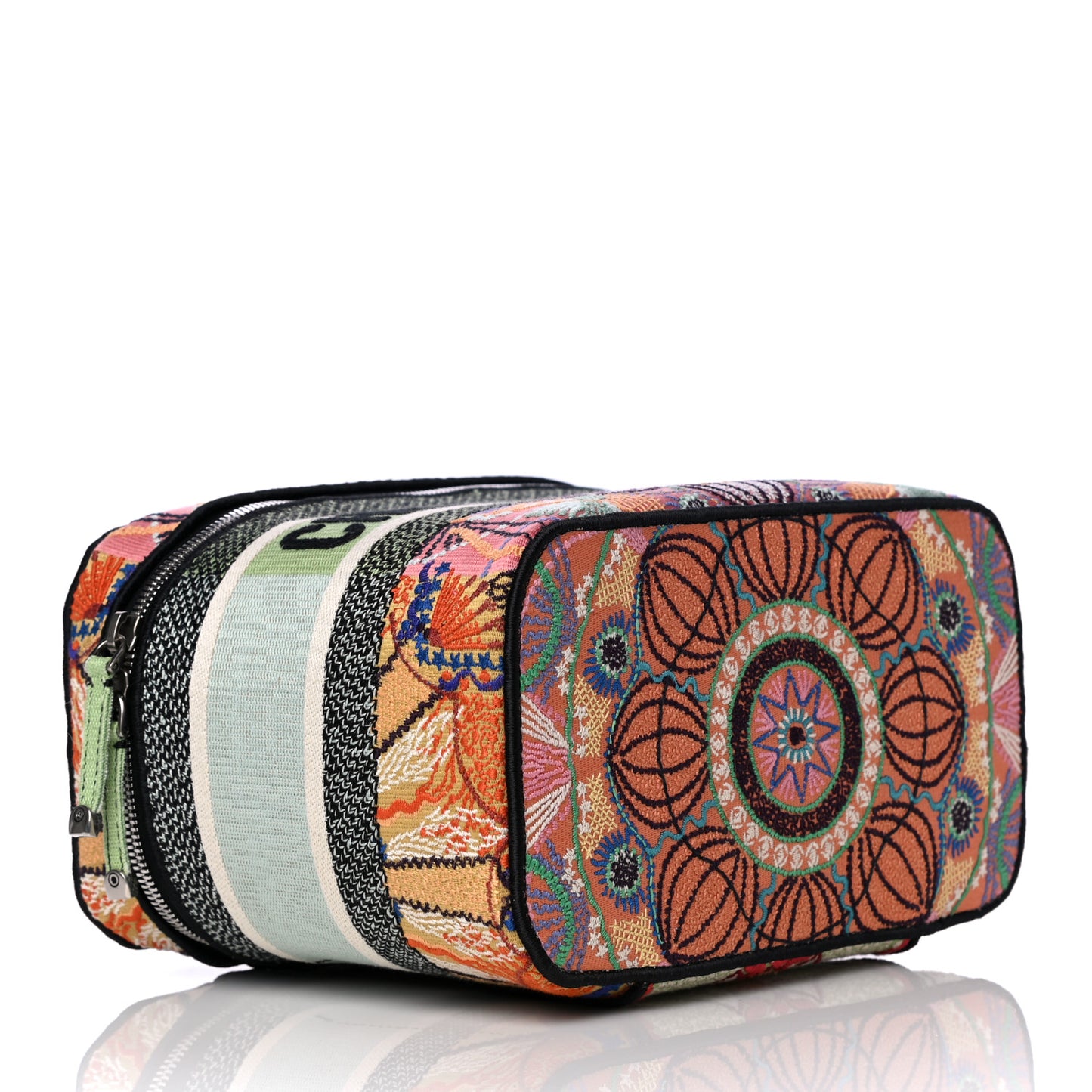 Canvas Embroidered Dior In Lights Diortravel Vanity Case Multicolor