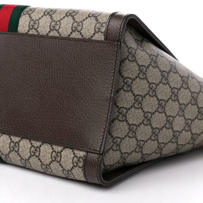 Gucci GG Supreme Monogram Web Medium Ophidia Tote Bag Brown 9 of 10