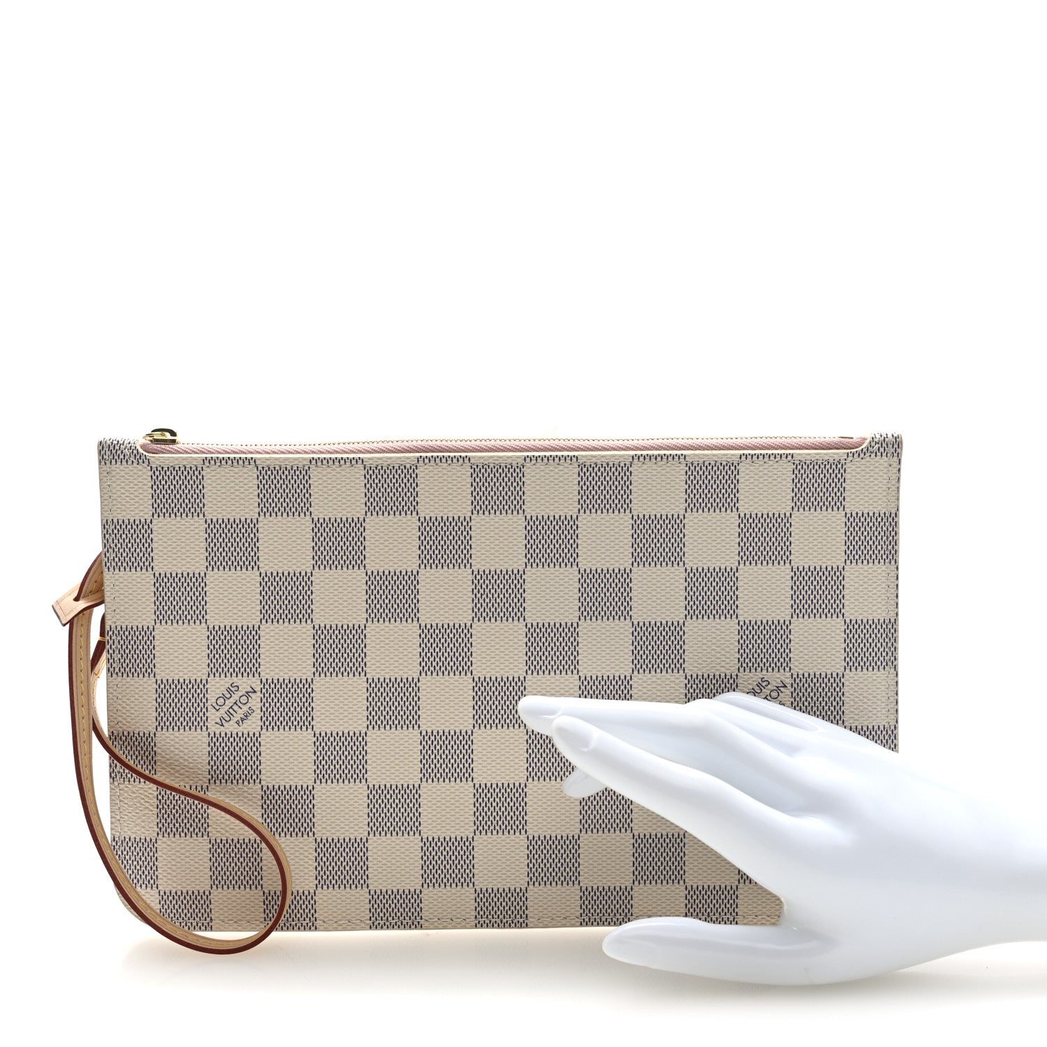 Louis Vuitton Damier Azur Neverfull MM GM Pochette Rose Ballerine 2 of 6