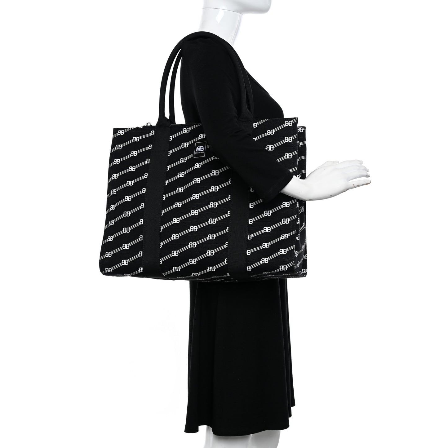 Canvas BB Monogram Tote Black