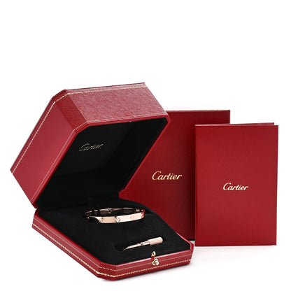 Cartier 18K Pink Gold 4 Diamond LOVE Bracelet 18 7 of 7