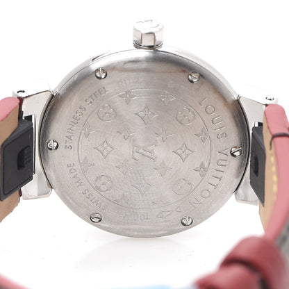 Louis Vuitton Stainless Steel Monogram 28mm Tambour Quartz Watch Brown 4 of 6