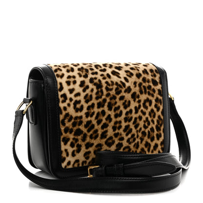 Celine Velvet Calfskin Leopard Print Teen Triomphe Bag Brown Black 3 of 9