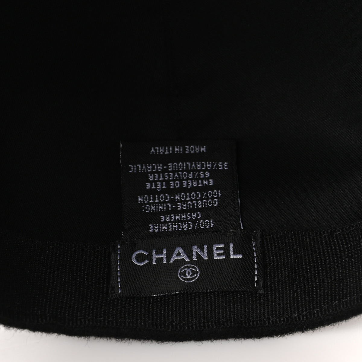 Chanel Cashmere CC Cap Hat Black 9 of 9