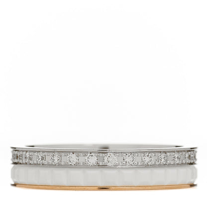Boucheron 18K Pink White Gold Ceramic Diamond Quatre Classique Wedding Band Ring 46 3.75 3 of 6