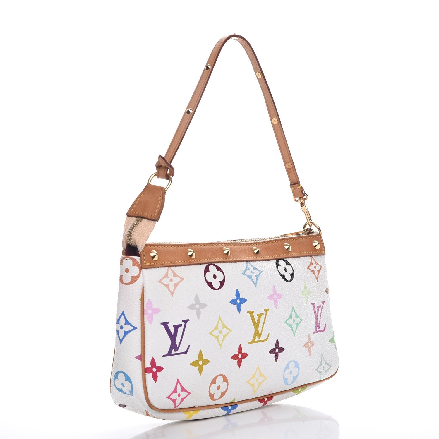 Louis Vuitton Monogram Multicolor Pochette Accessories White 3 of 9
