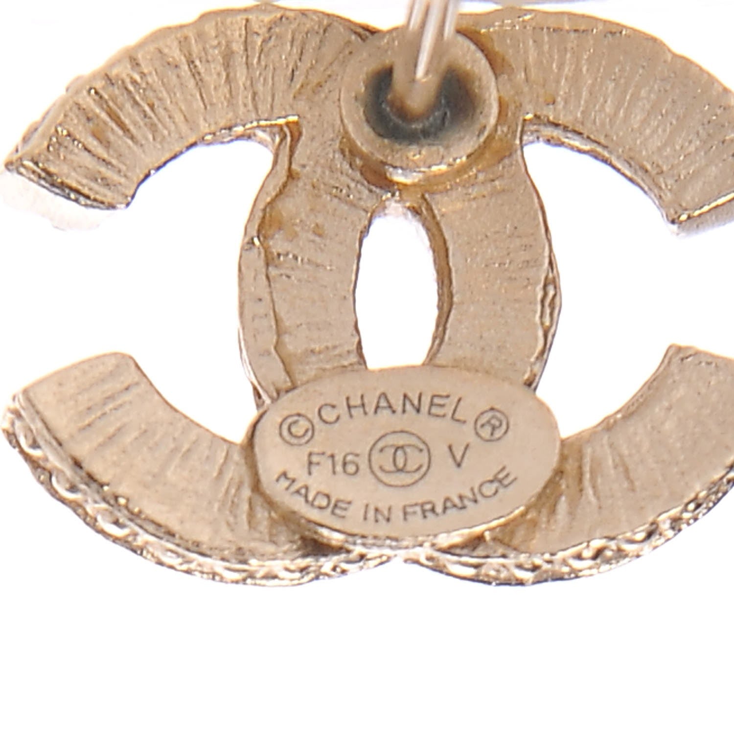 Chanel Crystal CC Earrings Light Gold 4 of 7