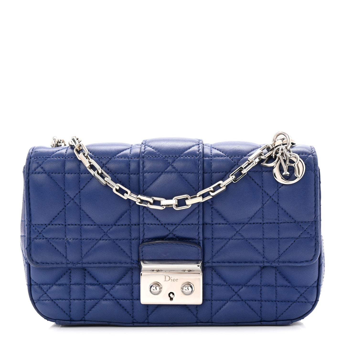 Lambskin Cannage Miss Dior Small Promenade Pouch Blue