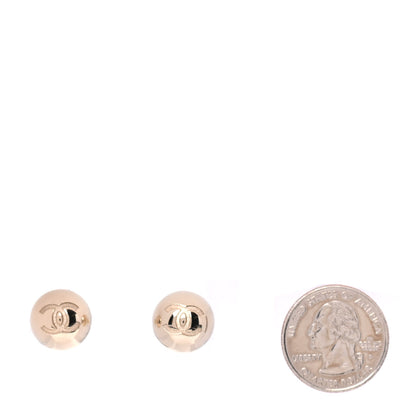 Chanel Metal Bead CC Stud Earrings Gold 2 of 5