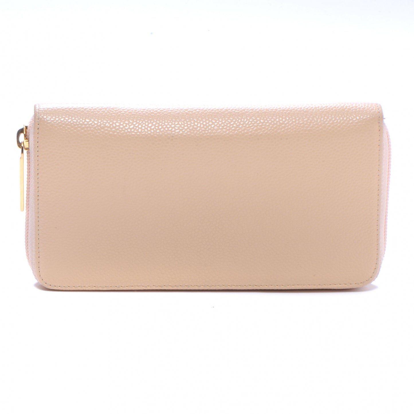 Caviar Zip Around Wallet Beige